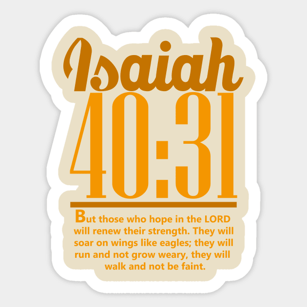 Yellow Isaiah 40: 31 ; Christian clothing | bible verse Sticker by denissmartin2020